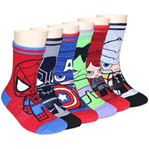 Super Hero Adventures Spider-Man Boys Toddler 6 pack Crew Socks