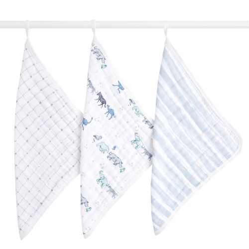 aden + anais Boutique Oversized Washcloth 3-Pack, Super Soft 100% Cotton Muslin, Gentle on Skin, 3 Absorbent 12x12 Layers, Softer with Every Use, Perfect for Babies, Infants, Toddlers, Rising Star