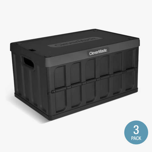 46 L Collapsible Storage Bin with Lid | 3-pack