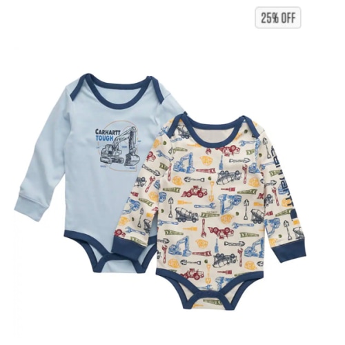 Boys' 2-Piece Long Sleeve Construction Bodysuit Set (Baby) | Carhartt