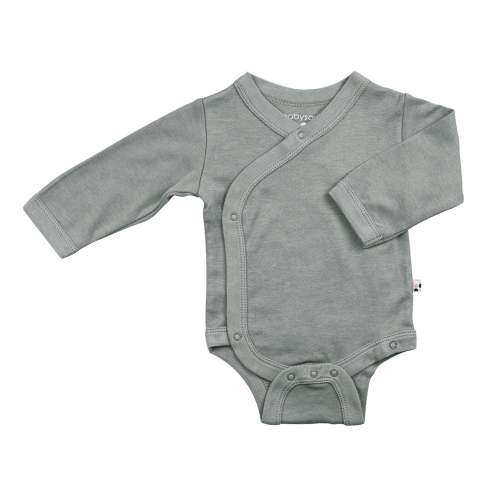 Organic Newborn Baby Solid Long Sleeve Kimono Bodysuit/Onesie