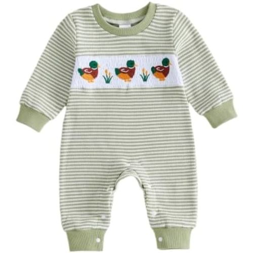 Bagilaanoe Baby Boy Long Sleeve Jumpsuit Romper Hunting Outfit Fall Clothes