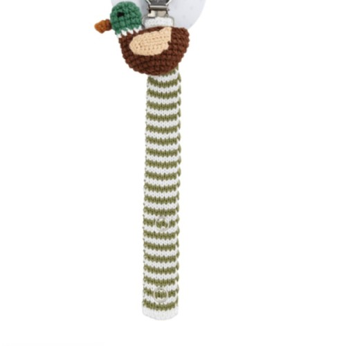 Crochet Duck Pacy Clip | Pacifier Holder for Babies | Mud Pie