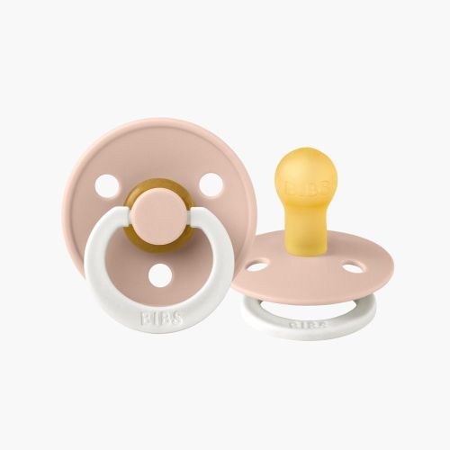BIBS Glow Pacifier Round Latex Blush Size 2