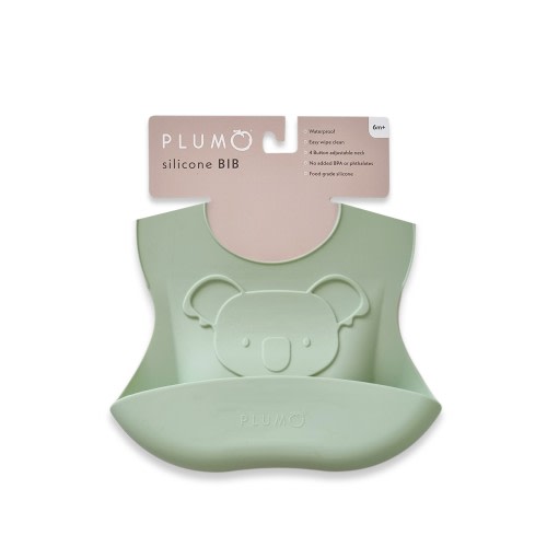 Plum Silicone Koala Bib Olive