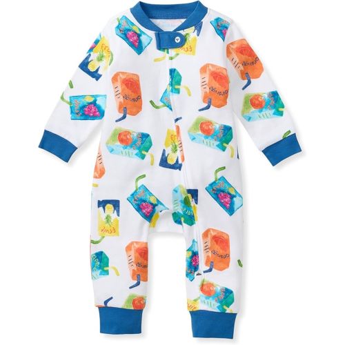 Burt's Bees Baby Boys Sleep and Play PJs, 100% Organic Cotton One-Piece Zip Front Romper Jumpsuit Pajamas
