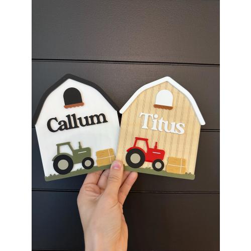 Farmer Baby Name Sign | Tractor Baby Announcement | Baby Announcement | Farm Barn Baby Sign