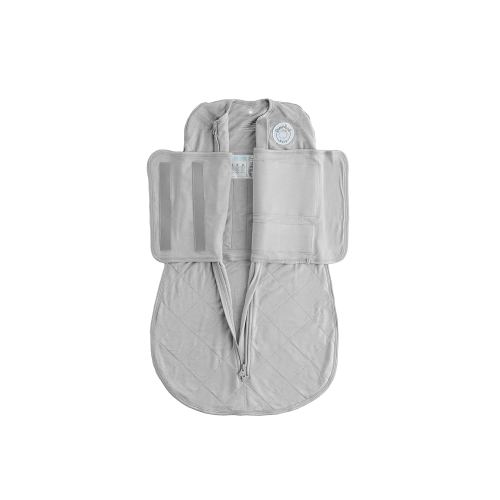 Dreamland Baby Bamboo Viscose Swaddle Sleep Sack (0-6 Months). 1.0 TOG Ultra Soft Swaddle Blanket w/Built in Band. 97% Viscose, 3% Spandex (Grey). Mom-Owned US Business, Premium Materials