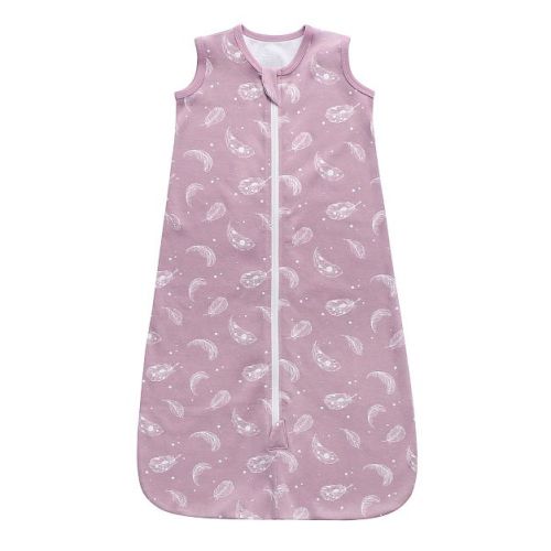 Owlivia Baby Organic Cotton 0.5tog Wearable Blanket, Sleepsack with 2-Way Zipper - Feather Mauve, 0-12 Months