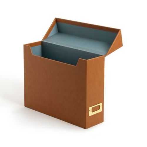 U Brands Flip Top File and Storage Box PU Leather