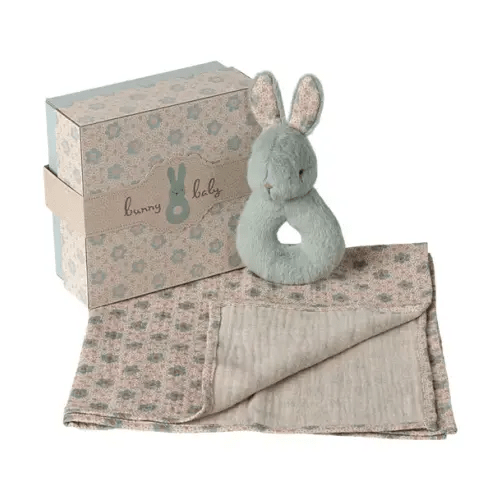 Brands We Love Rabbit rattle set - Mint by Janie and Jack