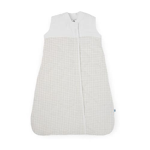Little Unicorn 12-18 Month Quilted Sleep Sack 2.6 TOG | Soft & Breathable Muslin Cotton for safer sleep | 2 way zipper (Tan Gingham)