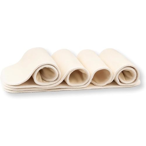 Nora's Nursery Hemp Inserts for Cloth Diapers – 4-Layer Super Absorbent, Washable & Reusable Diaper Liners with Snap - 13" x 15" - Perfect Fit for All Cloth Diaper Sizes - 5 Pack