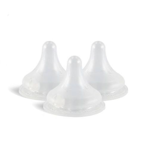 Pigeon Nurture & Nest Anti-colic Silicone Bottle Nipples with Latch-On Line - Level 1 - Slow Flow - 3pk