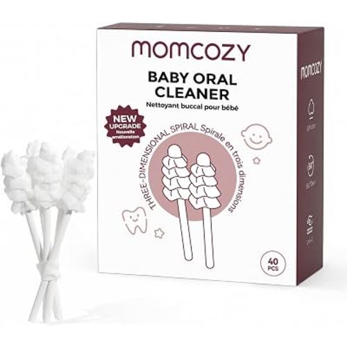 Momcozy Baby Tongue Cleaner Baby Toothbrush Disposable Oral Cleaner 40Count | Baby Oral Cleaner, Toddler ToothBrush for Tooth Mouth Gum Clean, Baby Essentials for Newborn, Baby Mouth Cleaner Newborn
