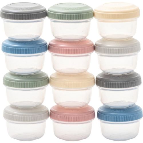 WeeSprout Leakproof Baby Food Storage, Small Plastic Containers with Lids - 4oz, Variety Matte, Set of 12
