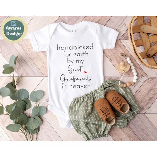 Handpicked for Earth by My Great Grandparents in Heaven Baby Bodysuit, Newborn Outfit, Baby Shower Gift, Infant Clothing, Baby Announcement