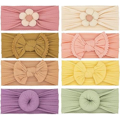 Baby Girls Headbands with Bows Soft Elastics Head Wrap Hair Accessories for Newborn Infant Toddler Kids