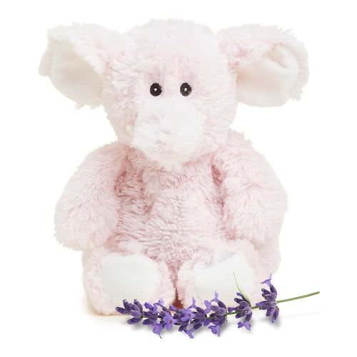 warmies Microwavable & Weighted Stuffed Animals, Pink Elephant - Heated Stuffed Animal Plushie for Warmth & Comfort - Cute Soft Plush Toys for Adults & Children (Boys, Girls, Babies & Toddlers)