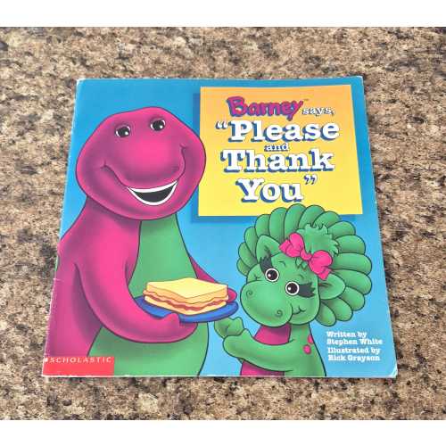 Vintage 1994 Barney Says "Please and Thank You" Book  Scholastic Children’s Book - 90s Nostalgia - Excellent Condition - Manners & Etiquette