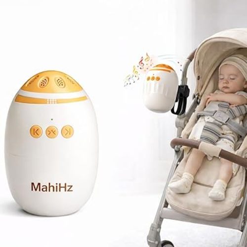 Baby Stroller Rocker with 2 Mounting Brackets, Hands-Free Portable Rocker with White Noise, USB Rechargeable, 11 Sounds, 45-Min Auto-Off, Newborn Essential for Stroller, Bassinet & Travel Crib