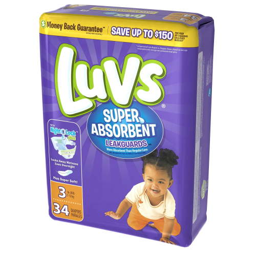 Luvs® Super Absorbent Leakguards™ Size 3 Diapers 34 ct Pack