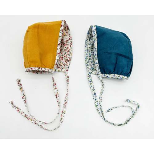 Reversible Floral Bonnet – Olive and Cradle