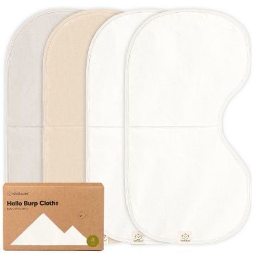 KeaBabies 4pk Hallo Baby Burp Cloths, Organic Cotton Burp Cloth for Girls, Boys, Soft & Absorbent Burping Cloths (Pure)