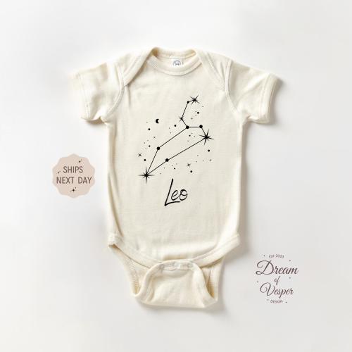 Leo Baby Onesie - Cute Constellation Bodysuit - Zodiac Baby Onesie - Leo Baby bodysuit - Leo Horoscope Baby Gift