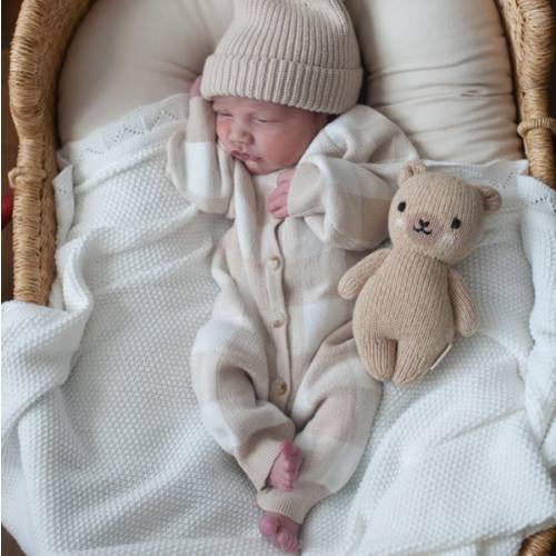 Gingham Knit Jumpsuit in Tan – Sweet June