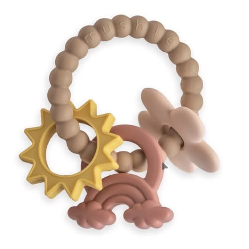 mushie Silicone Nature Teething Ring Toy