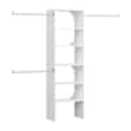 ClosetMaid Style+ 84 in. W - 120 in. W White Tower Wall Mount 6-Shelf Wood Closet System 4365