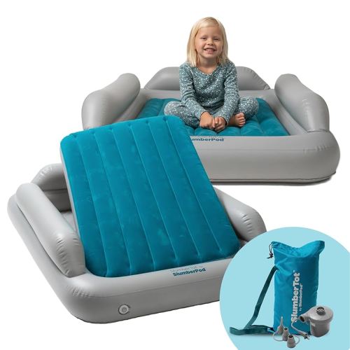 Amazon.com: SlumberPod SlumberTot Inflatable Toddler Travel Bed - Portable Kids Air Mattress with Safety Bumpers - Perfectly Sized Ideal for Travel or Home Use - Includes Electric Pump : Baby