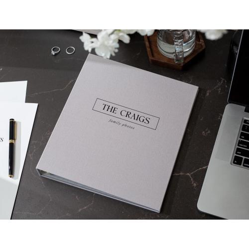 Linen Photo Album Binder (D3) - DIY Refillable Photo Sleeves or Scrapbook Gifts Annual Family Year Recap Book Generational Memory Keepsake