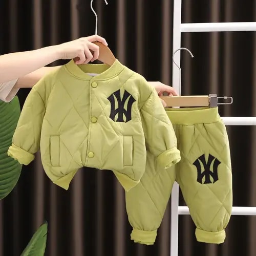 Kids Designer Luxury Clothes Winter 2023 Fashion Thickened Boys Letter Cotton Coats + Pants Suit Set Children's Christmas Outfit - AliExpress