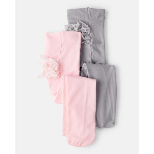 Baby Girl 2-Pack Tights - Pink/Grey | Carter's