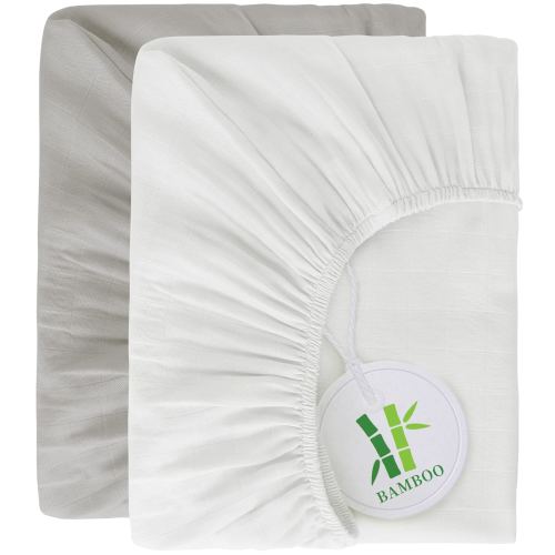 Muslin Crib Sheets - 2 Pack, Ultra Soft and Breathable (for Standard Crib/ Toddler Bed)
