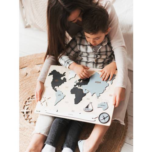 Black and White World Map Puzzle  Baby Gift - Etsy