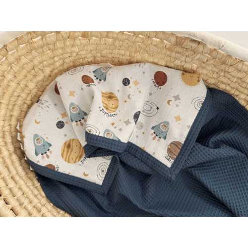 Baby Blanket Planets Solar System, Baby Boy Blanket with Name,  Outer Space Nursery, Custom Name Blanket, Baby Shower Gift, Baby Boy Gift