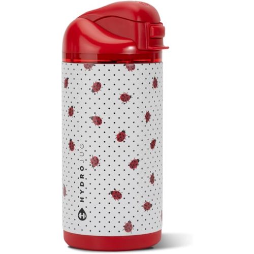 HydroJug Ease2o 14oz Kids Water Bottle with Straw & Chug Lid, Ladybyg