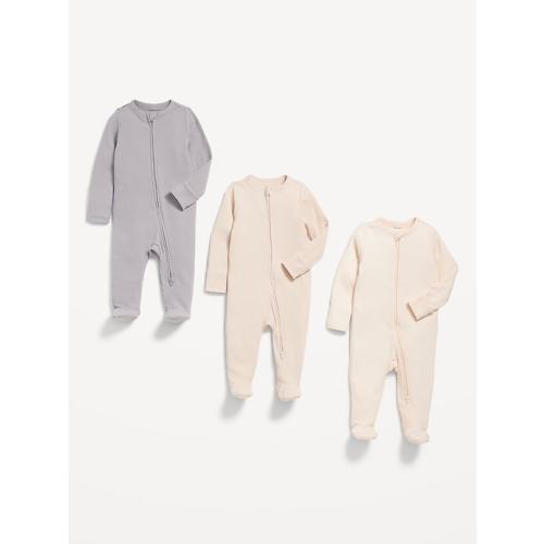2-Way-Zip Sleep & Play Footed One-Piece 3-Pack for Baby