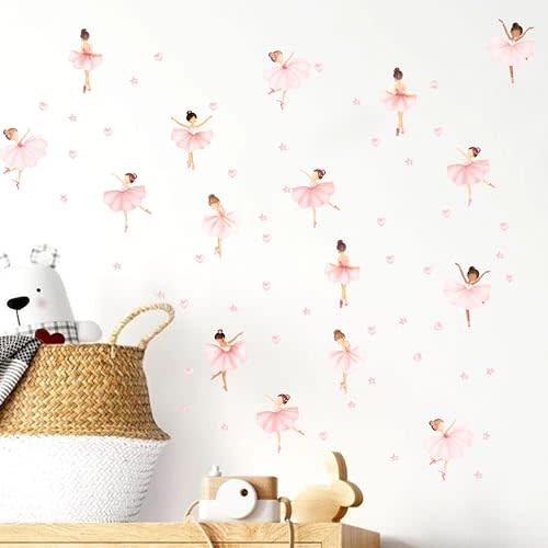 Ballet Room Decal - Ballerina Dancing Girl Peel and Stick Wall Decor, Nursery Living Room Decoration