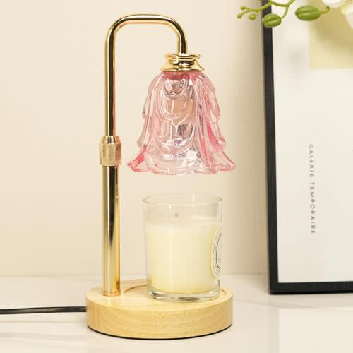 SupBri Candle Warmer Lamp with Timer, Adjustable Height and Dimmable, Birthday Christmas Gifts for Women, Mothers Day Gifts for Mom, Unique House Warming Gifts New Home Decor(Pink)
