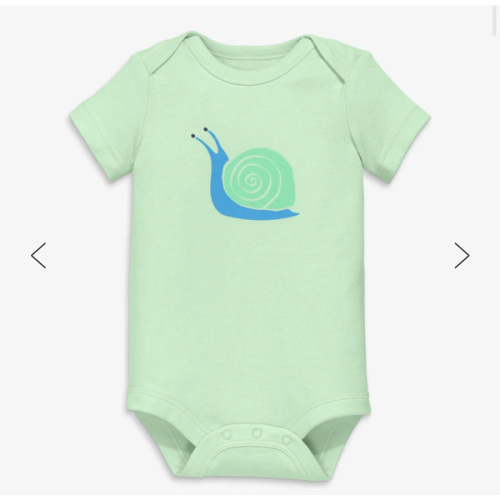 Organic short sleeve snail babysuit | Primary.com