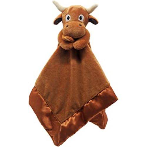 Longhorn Lovey Blanket for Baby | Large 20" x 20" Baby Lovey for Girls or Boys | Cute Longhorn Security Blanket for Babies and Toddlers