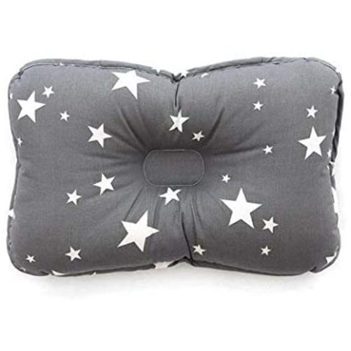 Baby Pillow for Newborn Breathable 3D Air Mesh Organic Cotton, Protection for Flat Head Syndrome Stardream Gray