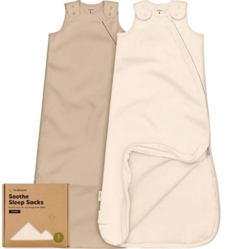 KeaBabies 2-Pack Sleep Sacks for Babies, Soothe Sleeping Sack Wearable Blanket, Infant, Toddler, Newborn Swaddle Sack (Ecru, Large)