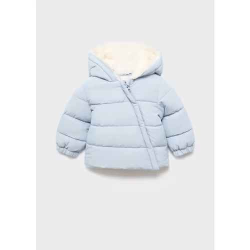 Anorak with shearling-effect hood - Kids | MANGO USA