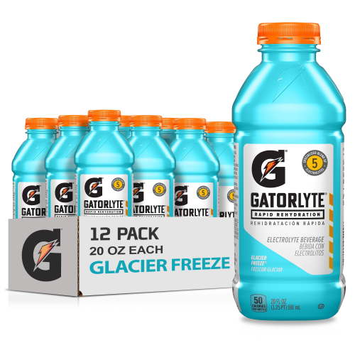 (12 pack) Gatorlyte Rapid Rehydration Electrolyte Drink, Glacier Freeze, 20 fl oz