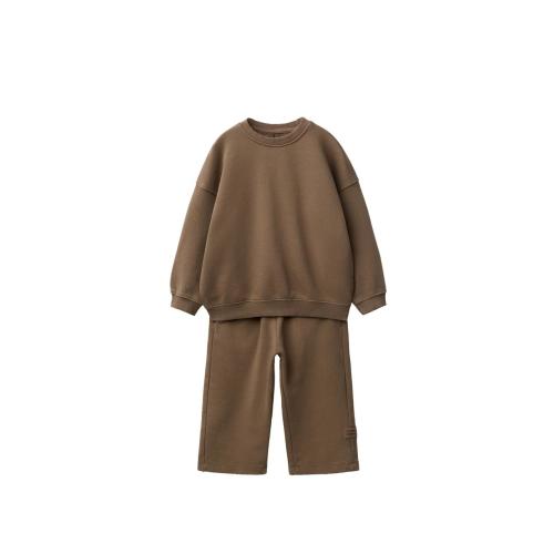 SWEATSHIRT AND WIDE LEG PANTS SET WITH LABEL - Light brown | ZARA United States